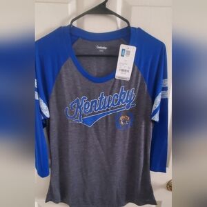 NWT Colosseum Kentucky Blue and Gray Raglan Shirt